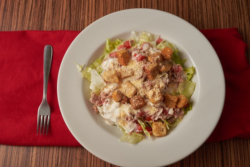Caesar salad at Dewey's pizza Columbus OH